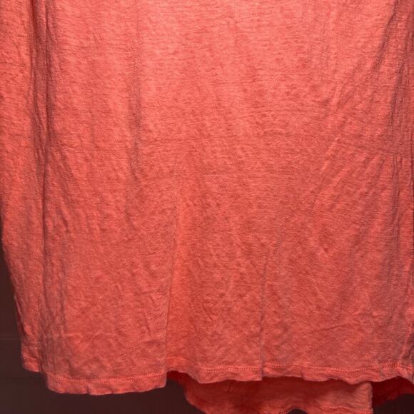 JOIE Shirt Linen Coquette Coastal Short Sleeve Coral XL Preppy Quiet Luxury - Picture 7 of 8